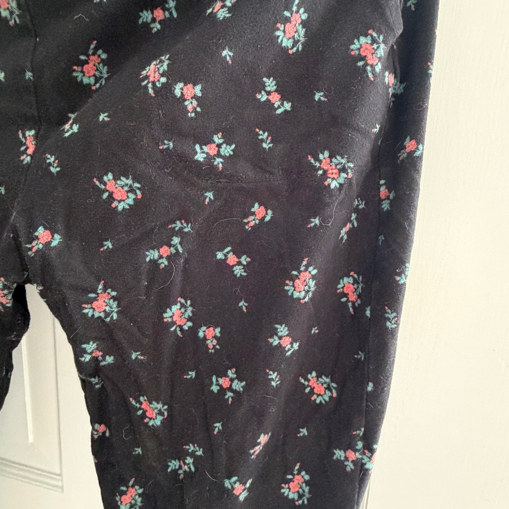 Black Floral Leggings - 3